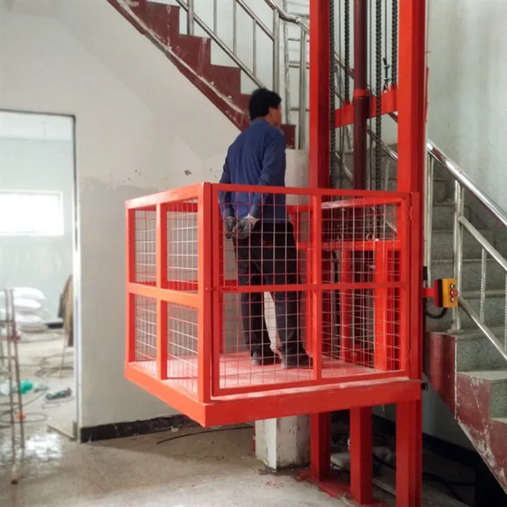 উল্লম্ব একক গাইড রেল কার্গো লিফট